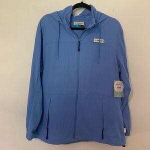 Magellan Outdoors Fish Gear Relaxed Fit Womens Blue Jacket L Water Repellent